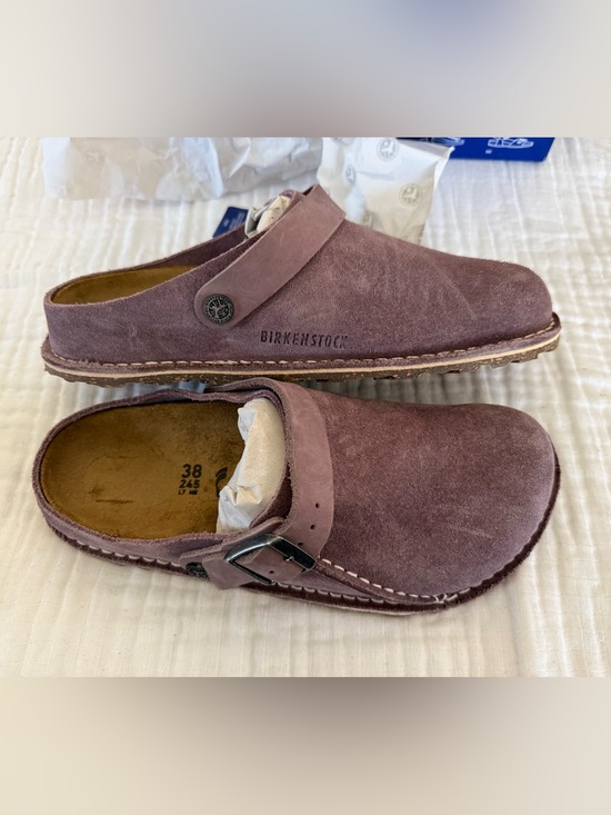 Birkenstock Shoes - NWT Birkenstock Lutry Premium Suede Leather Clogs Size 38 Medium/Narrow